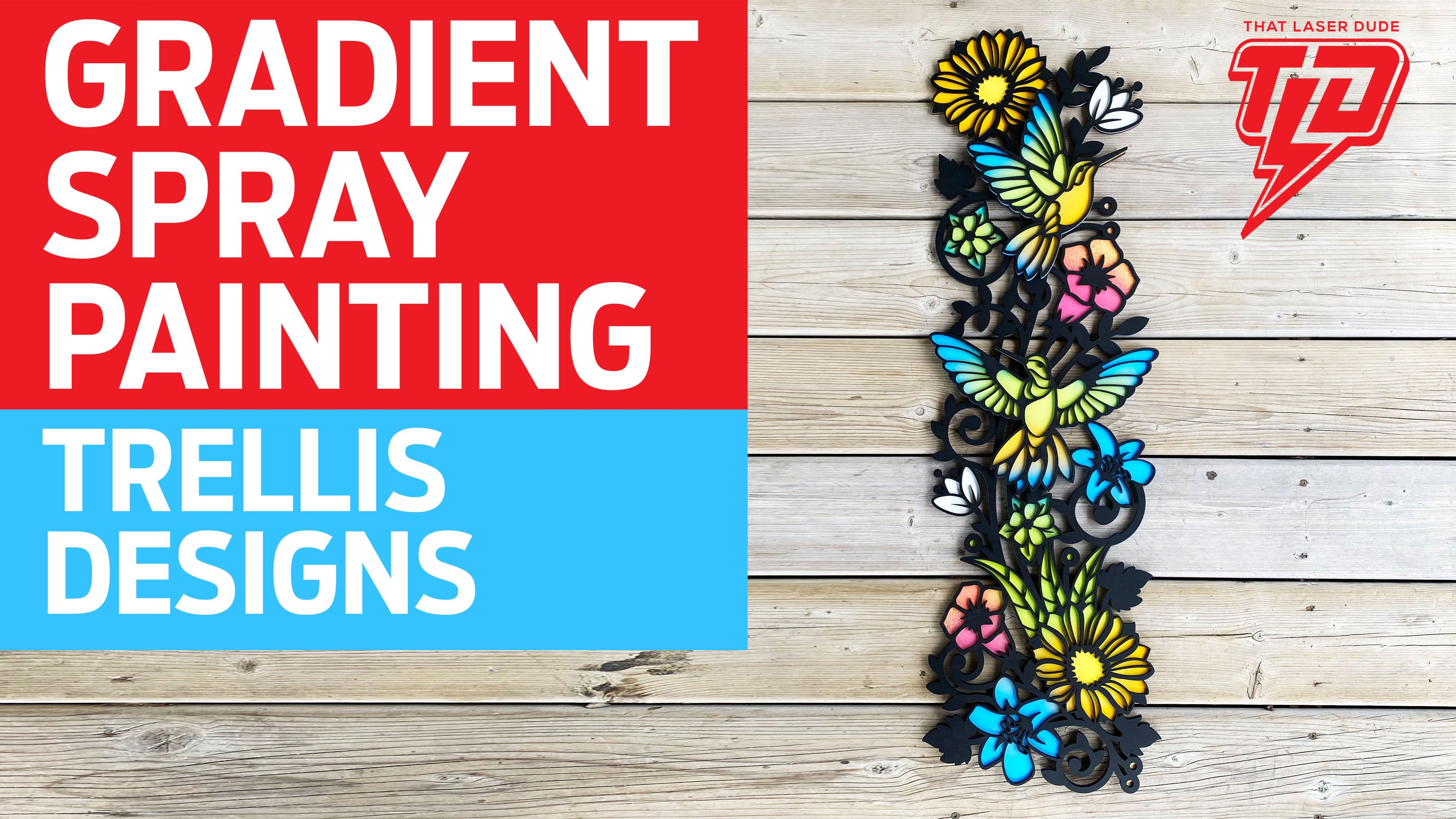 Using Spray paint to create Gradient effects and Finish a Trellis Humm