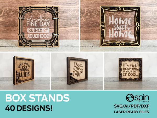 Box Stands - 40 Designs - Laser Ready Files