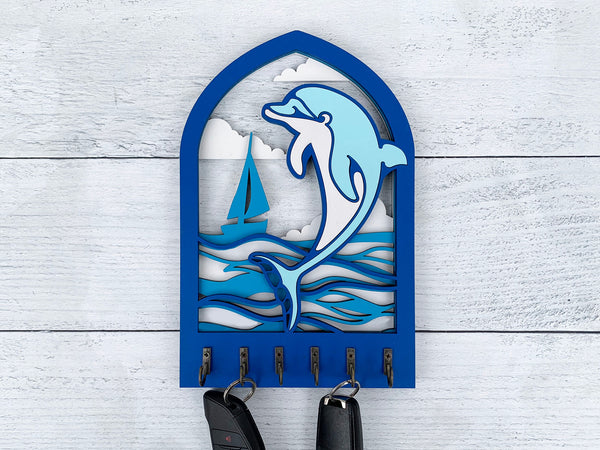 Dolphin Arch Key Hanger or Decor - Laser Ready file - Glowforge and All Lasers