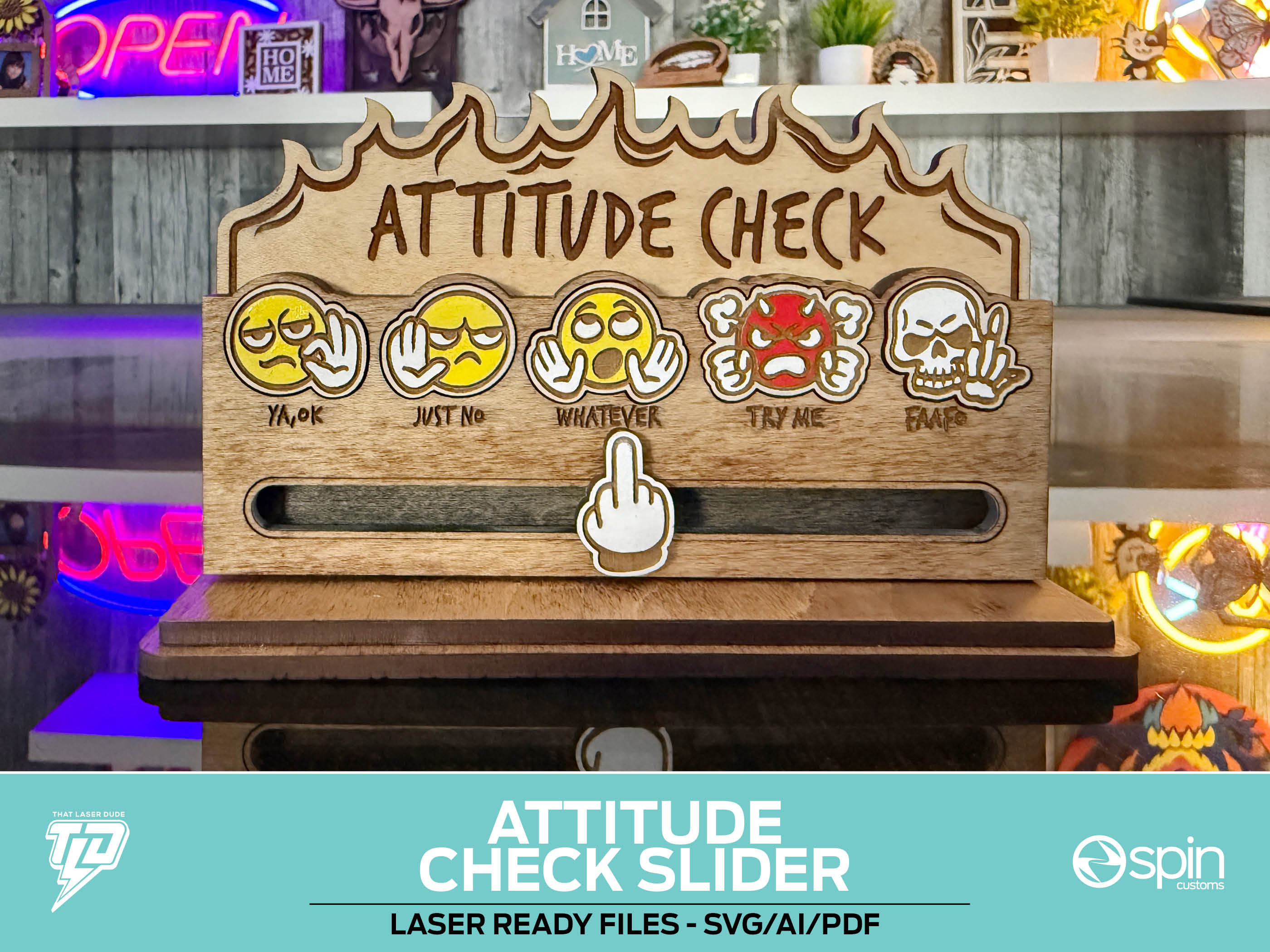 Check Slider Machine Attitude Check Slider – That Laser Dude