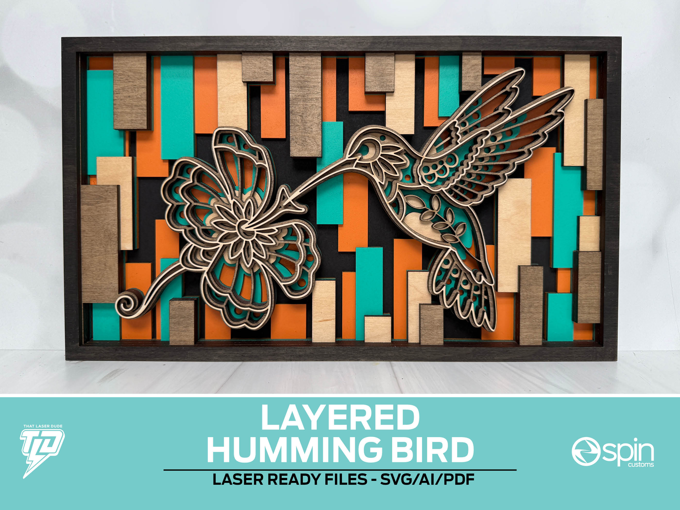 Layered Hummingbird Sign – That Laser Dude