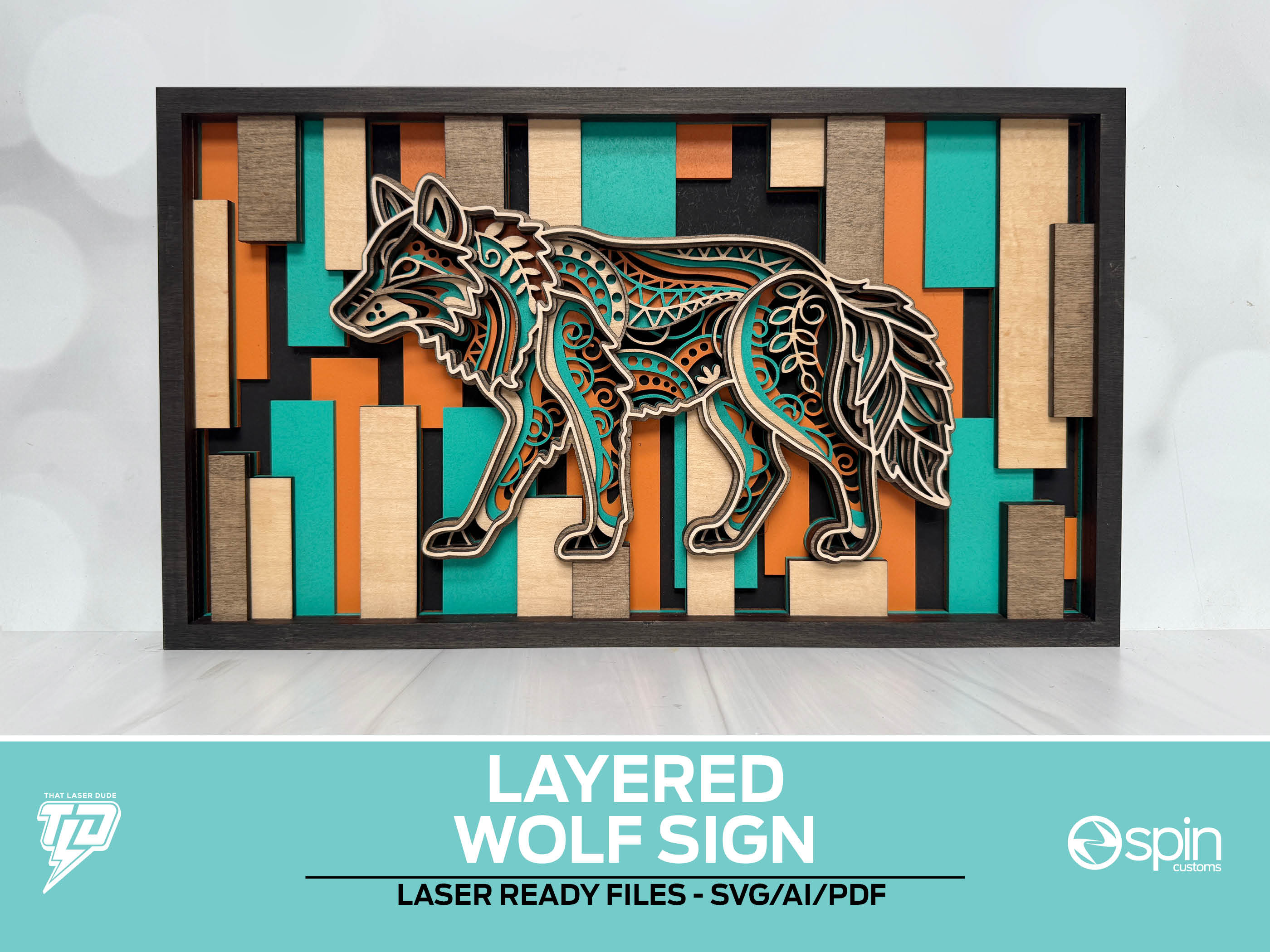 Layered Wolf Sign – That Laser Dude