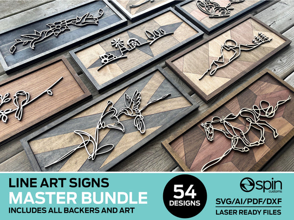 MASTER BUNDLE - Line Art Sign Bundle - 54 Designs