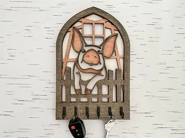 Pig Arch Key Hanger or Decor - Laser Ready file - Glowforge and All Lasers