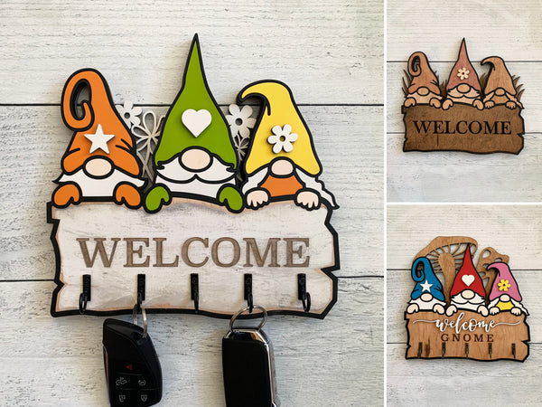 Gnome Key Hanger or Decor - Laser Ready file - Glowforge and All Lasers