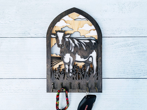 Cow Arch Key Hanger or Decor - Laser Ready file - Glowforge and All Lasers