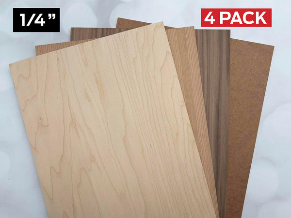 1/4" Laser Cutting Starter Package (4 Pack)