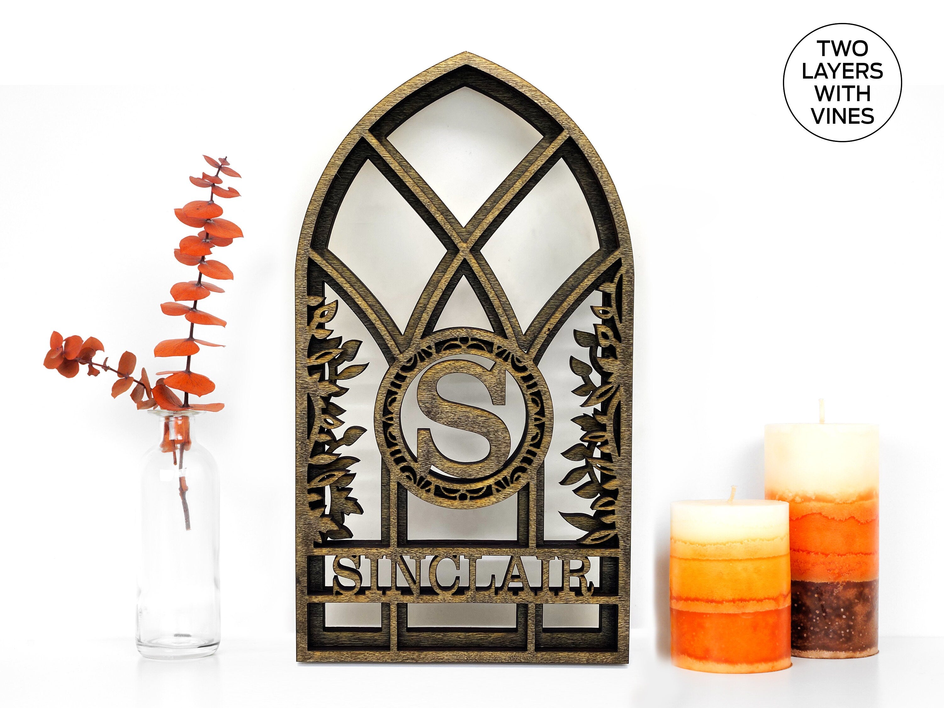 Monogram Window Display Arch Window Monograms – That Laser Dude