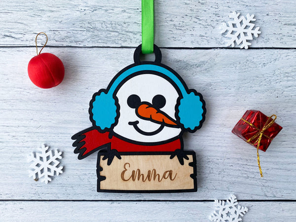 Christmas Ornament - Snowman - Personalizable
